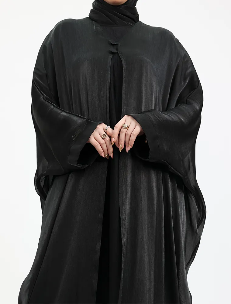 Black Organza Kimono Set